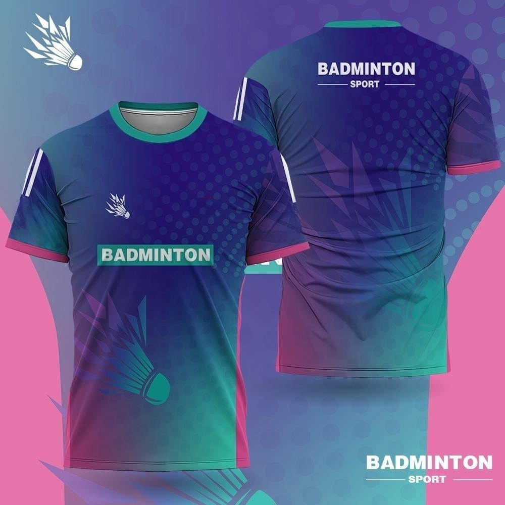 Badminton Jersey - Erkek Badminton Giyim Degrade 3D Baskı