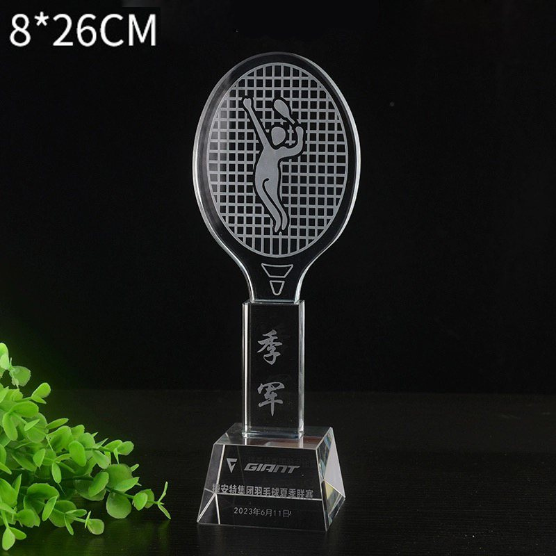 Badminton Logo - Özelleştirilmiş Kristal Kupa Badminton Tenis Yarışması
