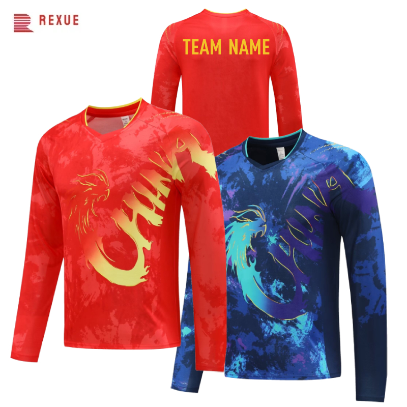 Çin Ejderha Uzun Kollu Masa Te - Badminton Jersey incelemesi ve fiyatı